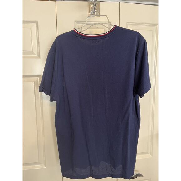 Polo Ralph Lauren Mens X Large Shirt Custom Slim Fit Navy Blue Red White Collar - Picture 4 of 6